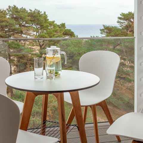 Enjoy breakfast with sea views each morning