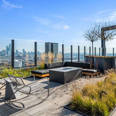 Take in the skyline vistas from the communal rooftop