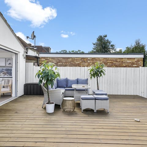Pop a bottle of English fizz and enjoy a glass on the deck