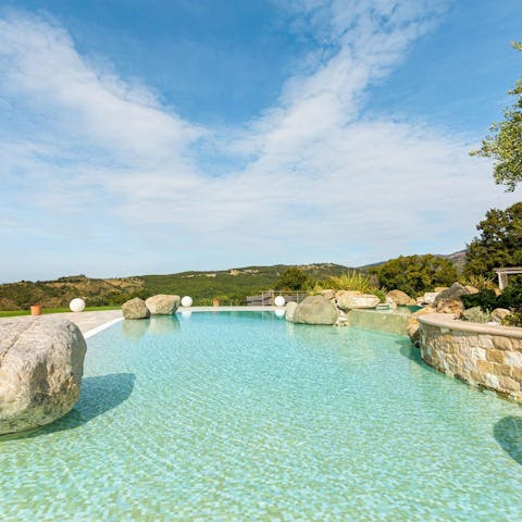 Cool off in the communal pool, the perfect way to beat the heat