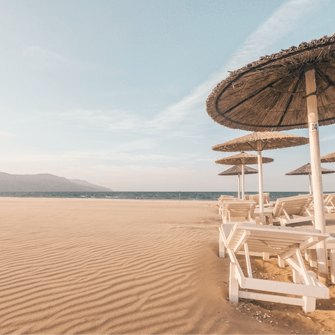 Explore Crete's beautiful beaches – Petras Beach is a five-minute drive away