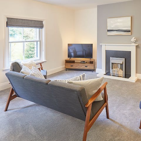 Kick back in the living area after a coastal trek, a mug of Yorkshire Tea at the ready