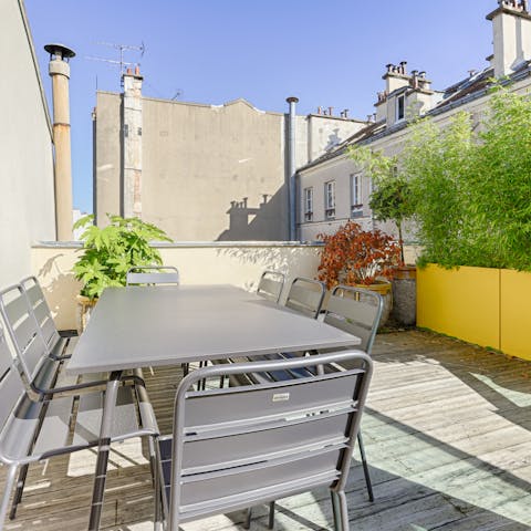 Head up to the roof terrace for evening drinks