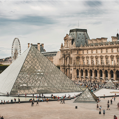 Get your cultural fix at the Louvre, a twelve-minute walk away