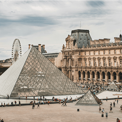 Get your cultural fix at the Louvre, a twelve-minute walk away