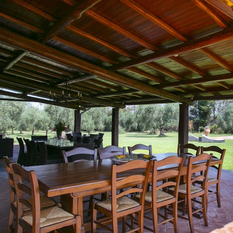 Put an antipasto platter together and enjoy it alfresco on the covered terrace