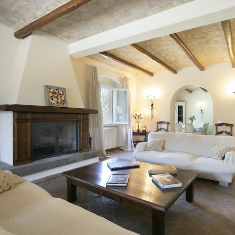 Light the fire and curl up next to it with a good book and a fresh cup of coffee