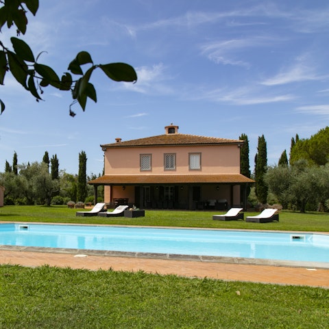 Celebrate the Tuscan sun by spending your days in and around the pool
