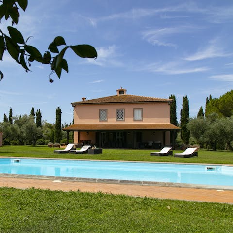Celebrate the Tuscan sun by spending your days in and around the pool