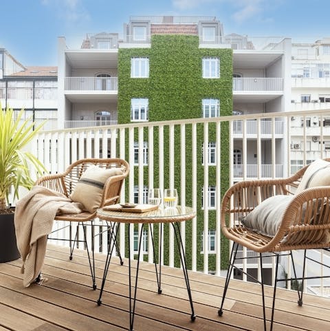 Take a breath of fresh air with your coffee on the balcony