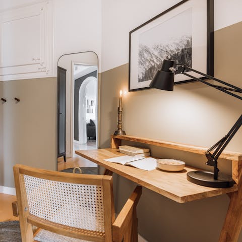 Take an hour at the desk to catch up on work