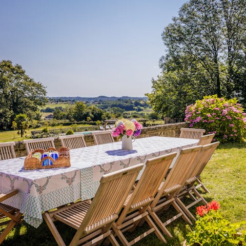 Dine alfresco with far-reaching views as your backdrop