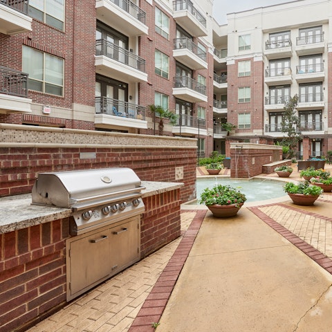 Cook outdoors at one of the barbecue stations