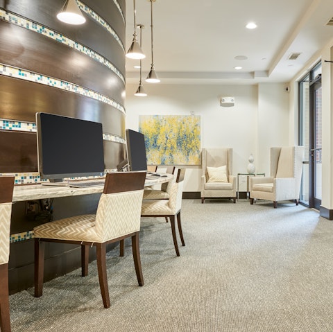 Make use of the building's communal work space