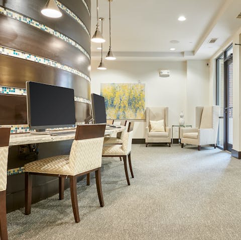 Make use of the building's communal work space