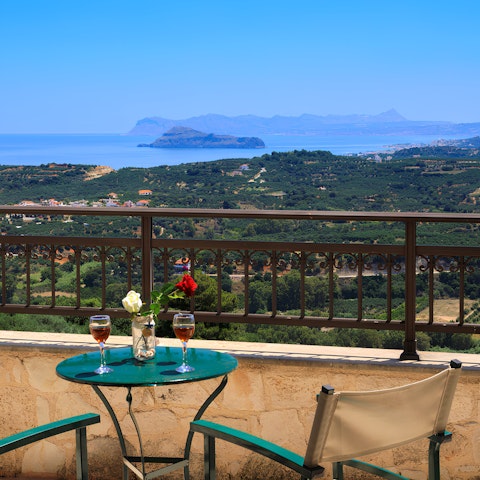 Take in the stunning countryside and sea views from the balcony – it's a great spot for sunset cocktails