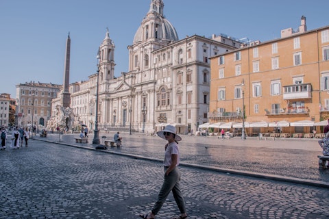 Marvel at Bernini's Fountain of the Four Rivers on Rome's grandest baroque piazza, a five-minute walk