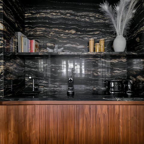 Cook some Parisian cuisine in the stylish kitchen