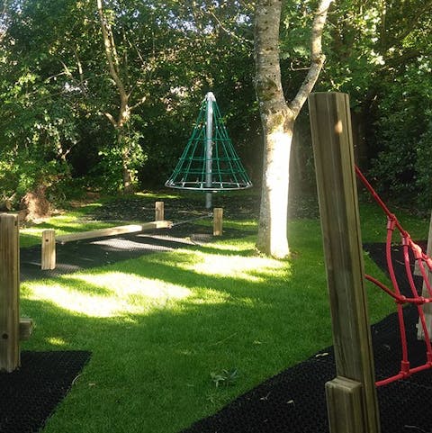 Let the kids roam free in the communal playgrounds