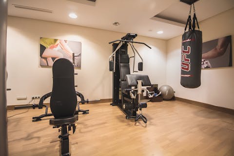 Stay on top of your fitness routine at the on-site gym