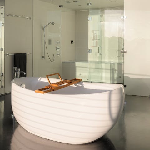 Relax in the tub after a day exploring the city
