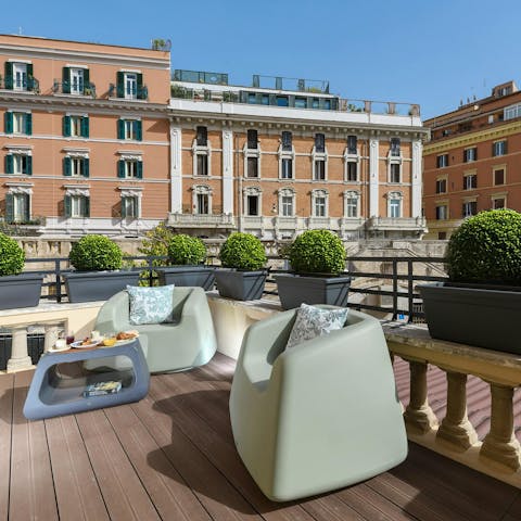 Wind down and relax on the private terrace