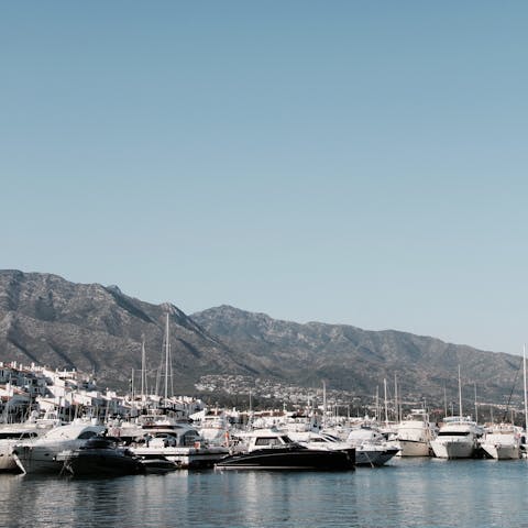 Sip cocktails and admire yachts in Puerto Banus – it's a five-minute drive