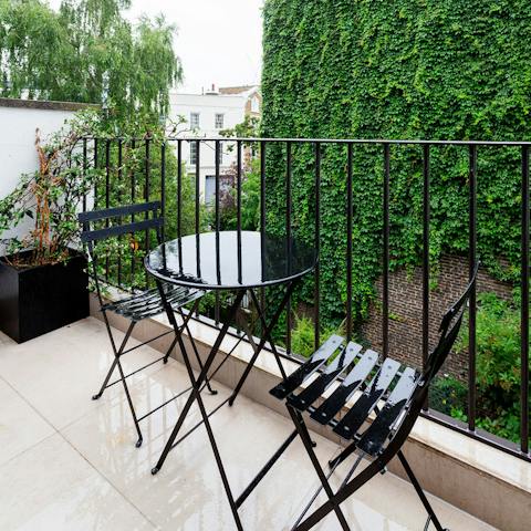 Enjoy your morning coffee out on the terrace