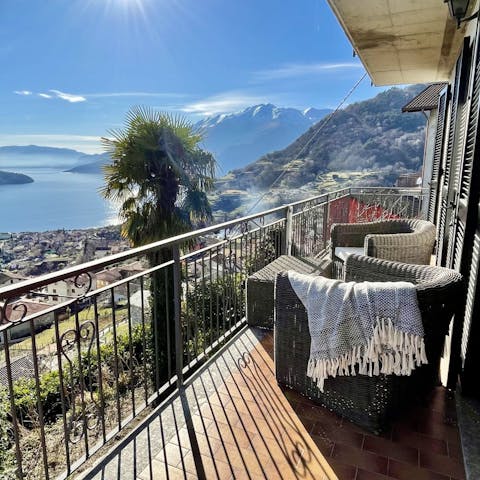 Drink in the balcony vistas with your morning coffee