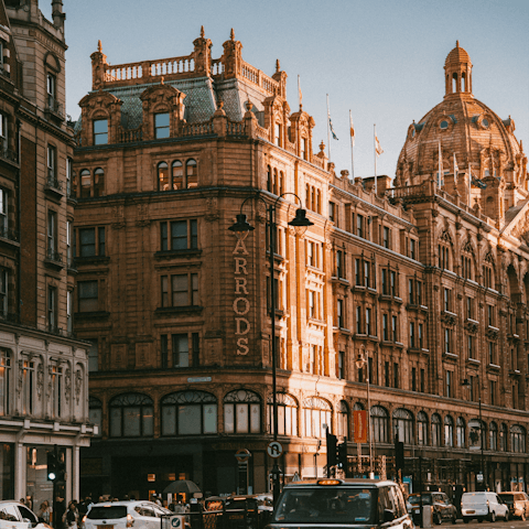 Explore the luxury shops in nearby Knightsbridge