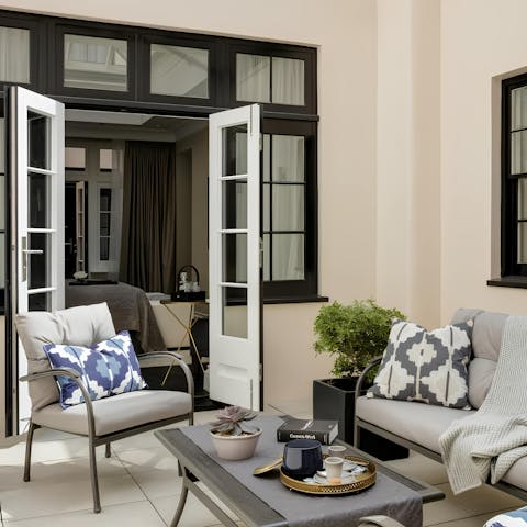 Enjoy drinks and meals on the private terraces