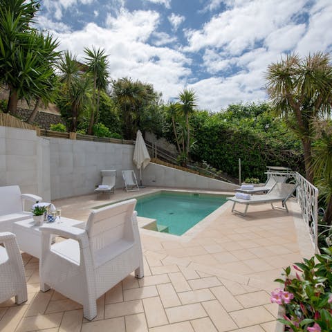 Swim in the private pool to beat the Italian heat