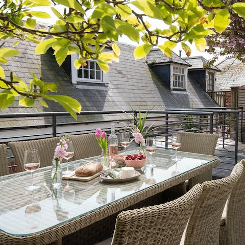 Bring back fish and chips to enjoy alfresco in the shade of the tree