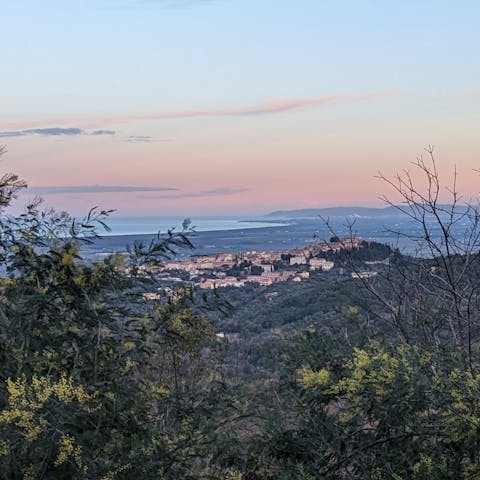Take in the stunning views over the sea from the communal grounds