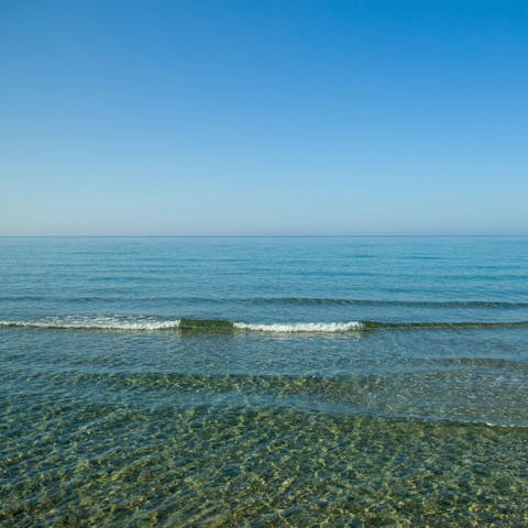 Walk just five minutes to the quiet local beach – you may well have it to yourself