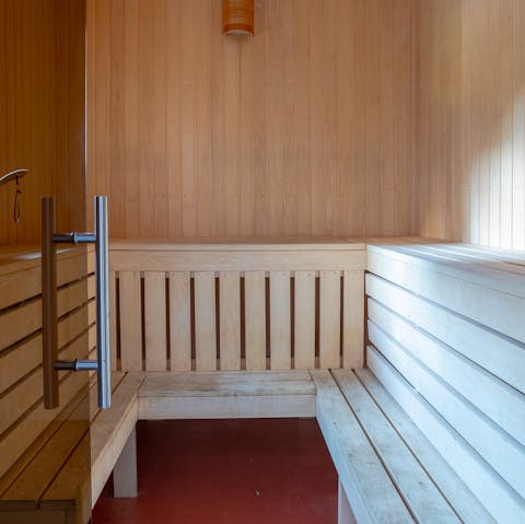 Escape all the stress back home in the sauna