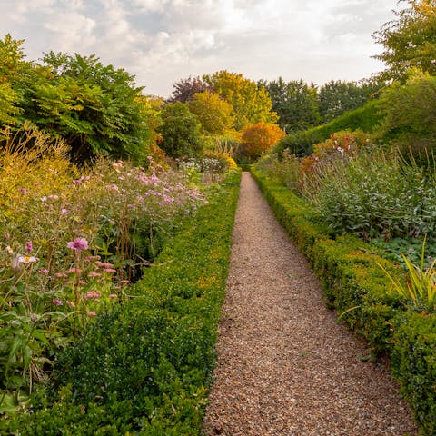 Take peaceful strolls on private trails