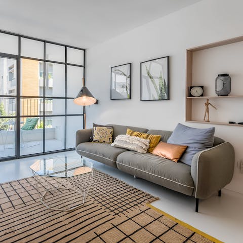 Relax in the light-filled living room