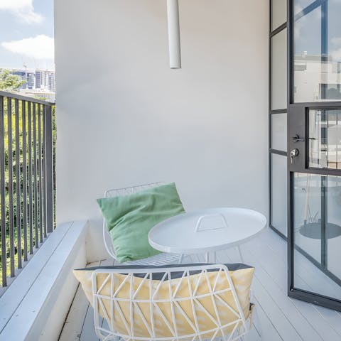 Sip your morning coffee on the balcony