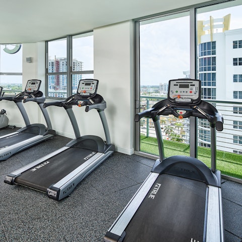 Stay on top of your fitness routine in the on-site gym