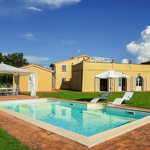 Stretch out by the pool and soak up the rays