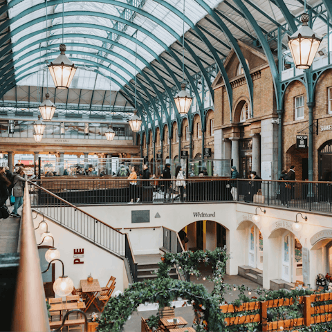 Grab a bite to eat in Covent Garden, a ten-minute walk away