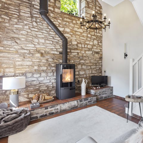 Warm your toes by the fire after exploring the local area