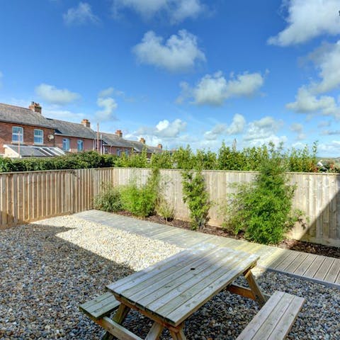 Relax in privacy in the cottage's garden