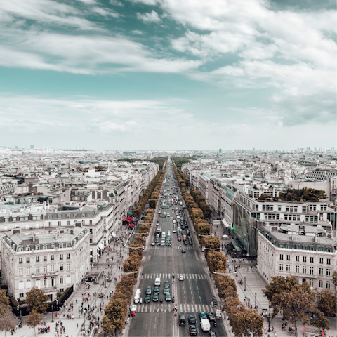 Shop in the luxury boutiques of the nearby Champs-Élysées