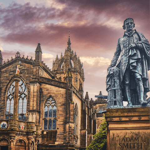 Stroll the cobbled streets towards St Giles' Cathedral