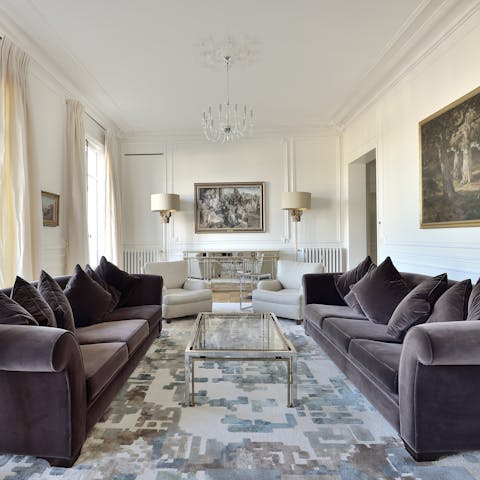 Relax in the elegant lounge after exploring the delights of Paris