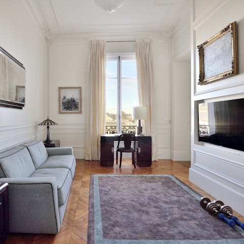 Work from the home office while away in the City of Light