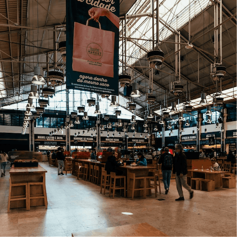 Grab a bite to eat at the Time Out Market, only minutes away