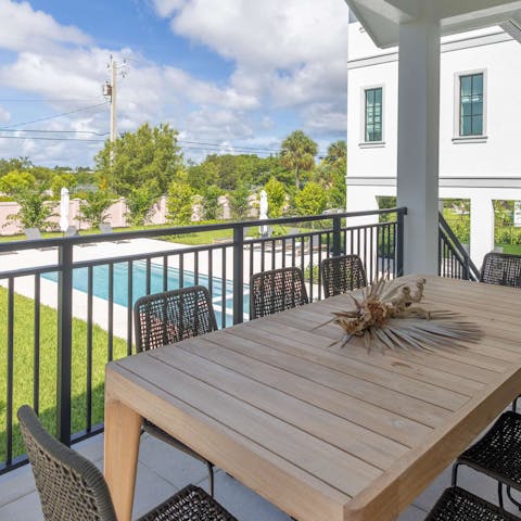 Dine alfresco on the covered terrace